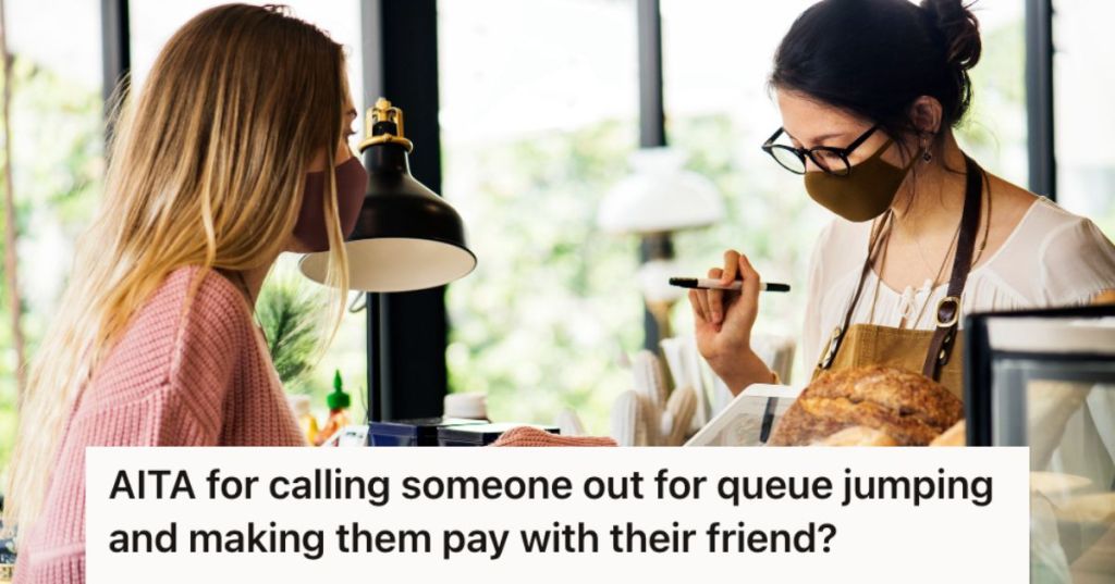 Woman placing order and paying at the cashier