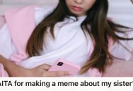 Young Woman Made A Silly Meme About Her Younger Sister, So Her Sister Blew A Gasket And Started Swearing At Her