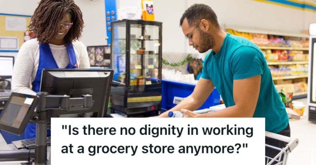 Man paying for his groceries at the supermarket cashier
