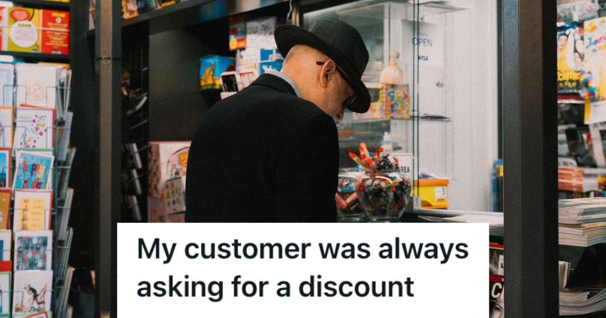 Customer Kept Haggling For A Discount, So This Man Agreed To Do Something About The Price Man buying from a local store
