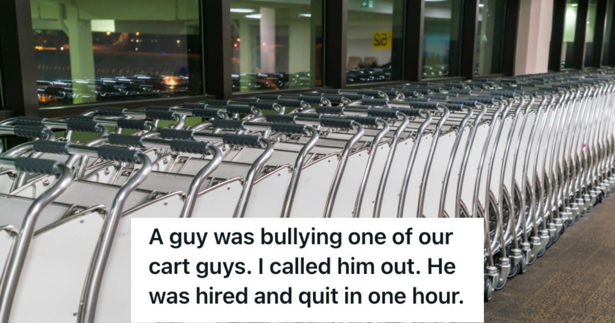 A line of empty shopping carts on the side of the store