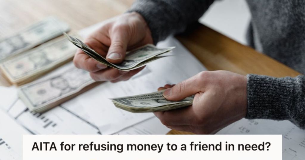 Man holding and counting bills