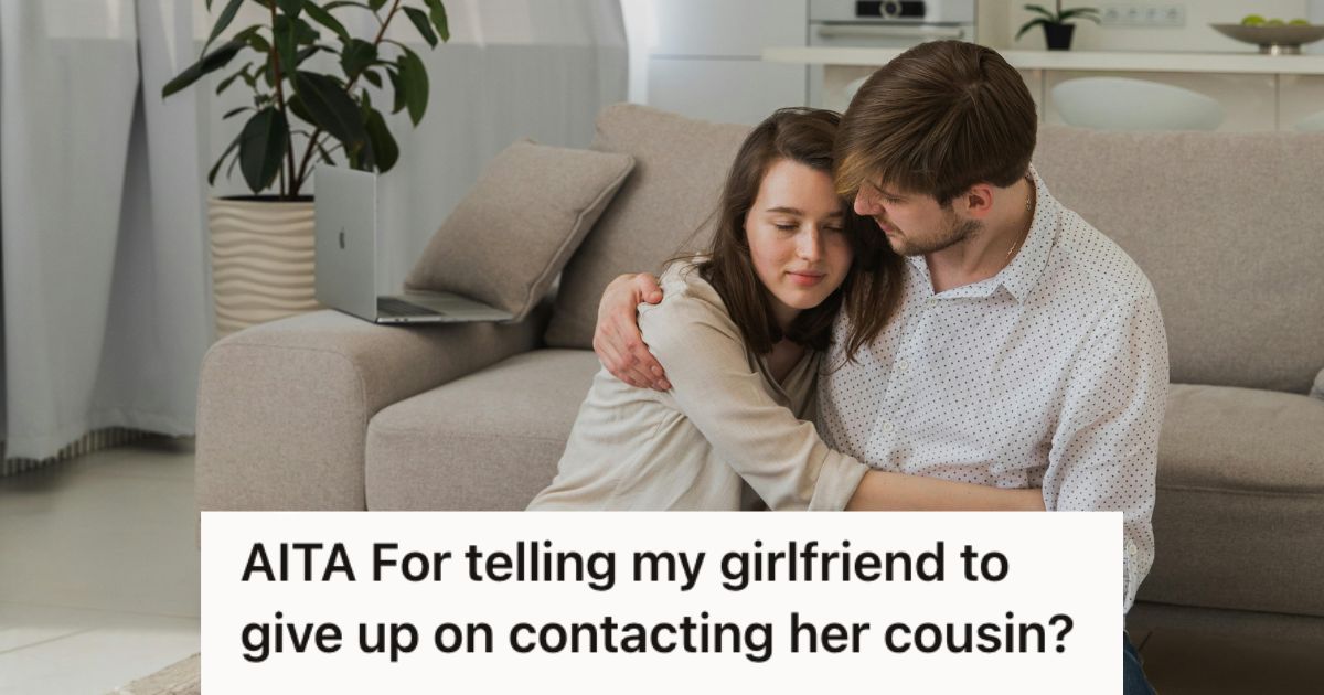 Man comforting his sad girlfriend