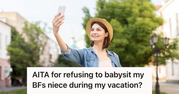 Woman taking a selfie while on vacation