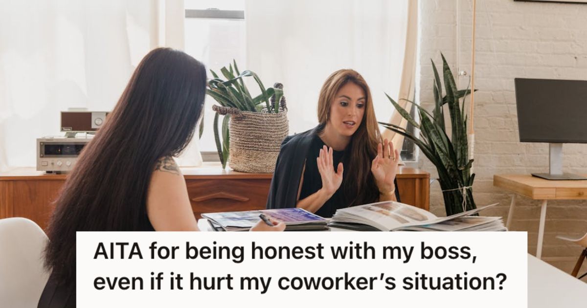 Female employee talking to her boss in an office