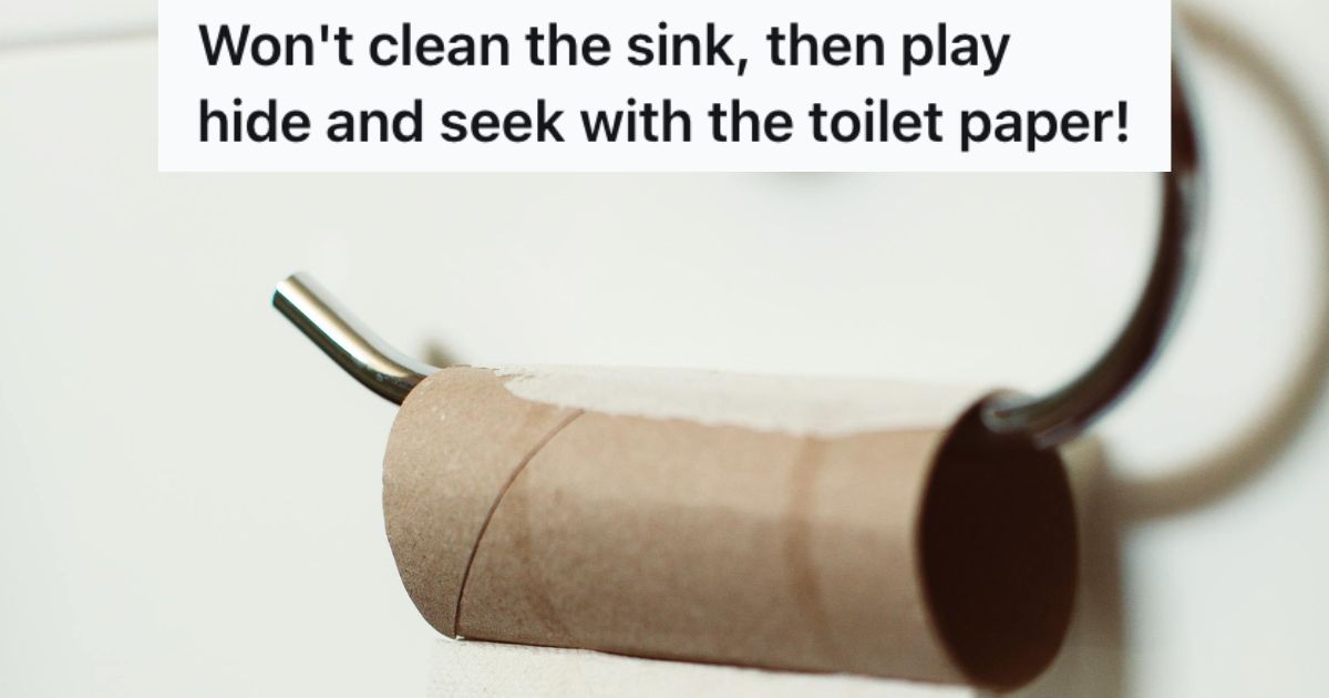 An empty roll of tissue paper