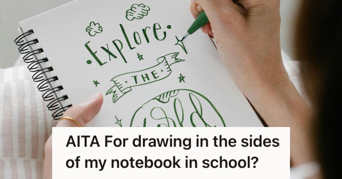 Person creating art in their notebook