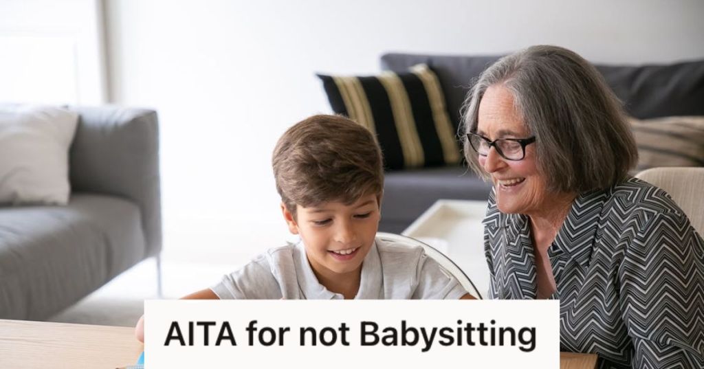 Grandmother and little boy smiling while reading a book