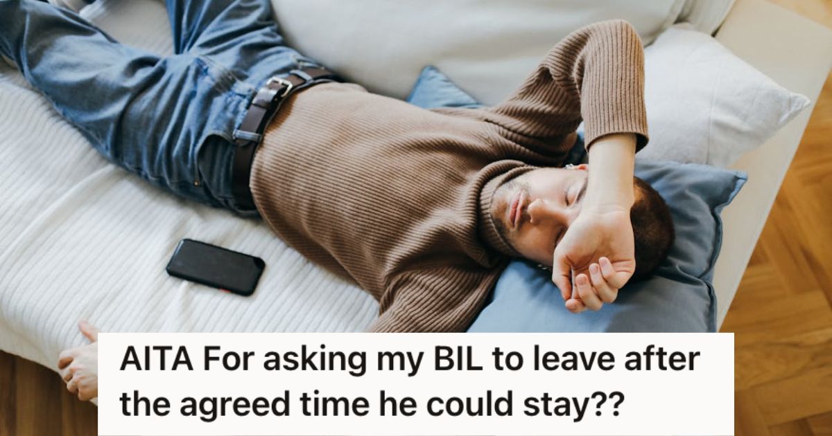 Man lying on the couch and sleeping with his phone