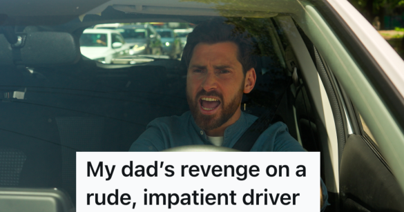 angry man sitting in the drivers seat of a car
