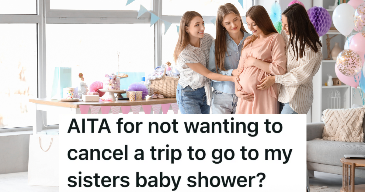 pregnant woman with three friends at her baby shower