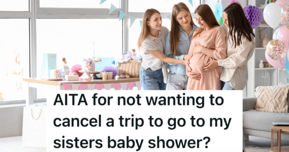 pregnant woman with three friends at her baby shower