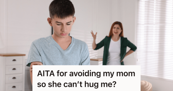 mom yelling at sad teen boy