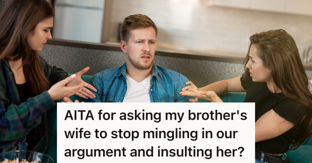 man sitting between two women who are arguing