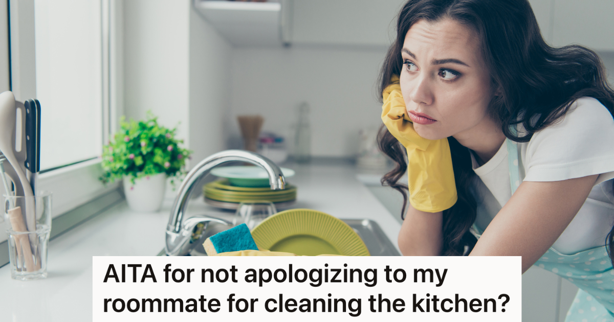 woman resting her head on her hand while washing dishes