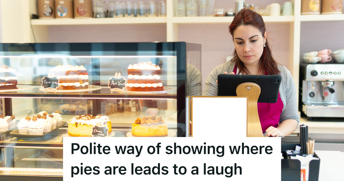 woman working in a bakery at the cash register