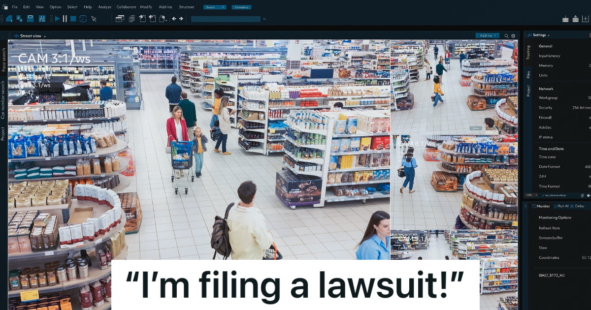 security camera footage of a retail store