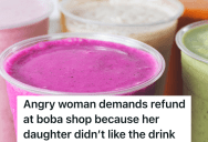 Mom With Kids Orders Boba And Slushes At The Mall, But When Her Daughter Doesn’t Like Her Drink, She Wants A Refund
