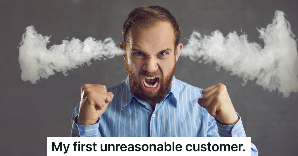 angry man with hands in fists and steam coming out of his ears