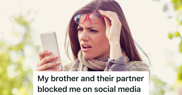 annoyed woman lifting her glasses to look at her phone