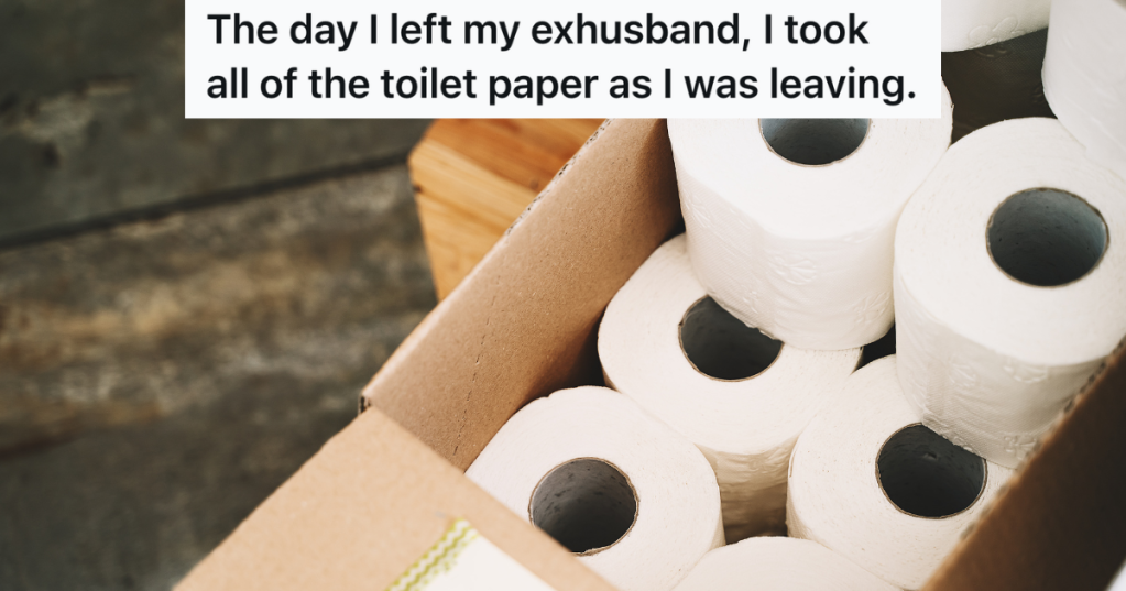 box full of toilet paper rolls