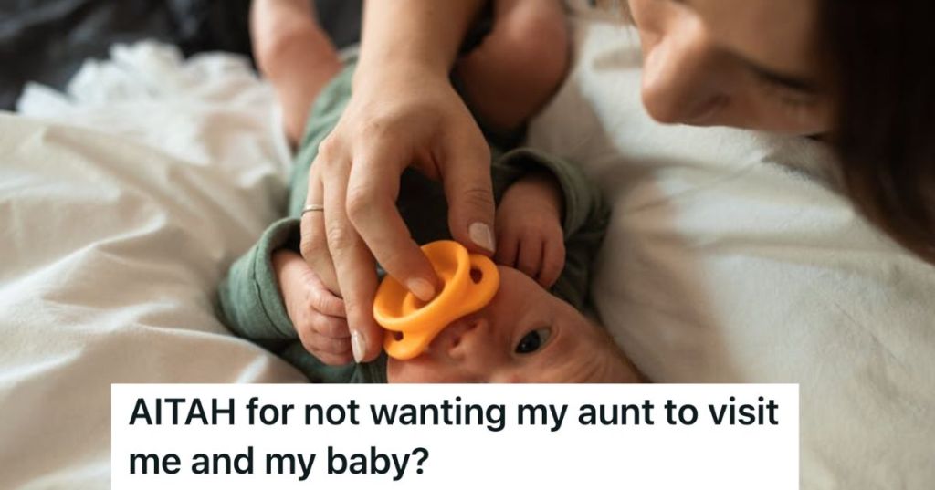 Mom and newborn baby lying on the bed