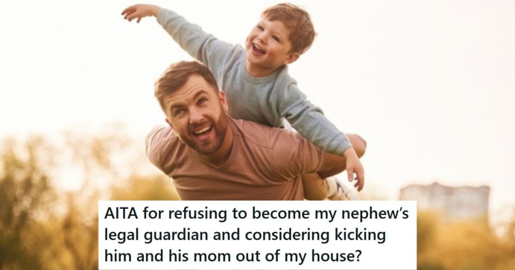 Uncle and nephew playing