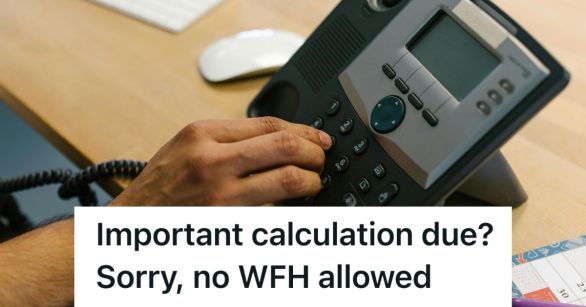 Man dialing landline phone