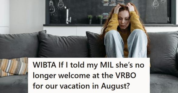 Woman stressed out on the couch over her MIL