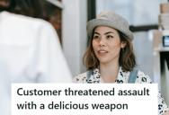 Customer Was Asked To Use The Trash Can, So They Threatened To Throw A Waffle At The Cashier’s Face