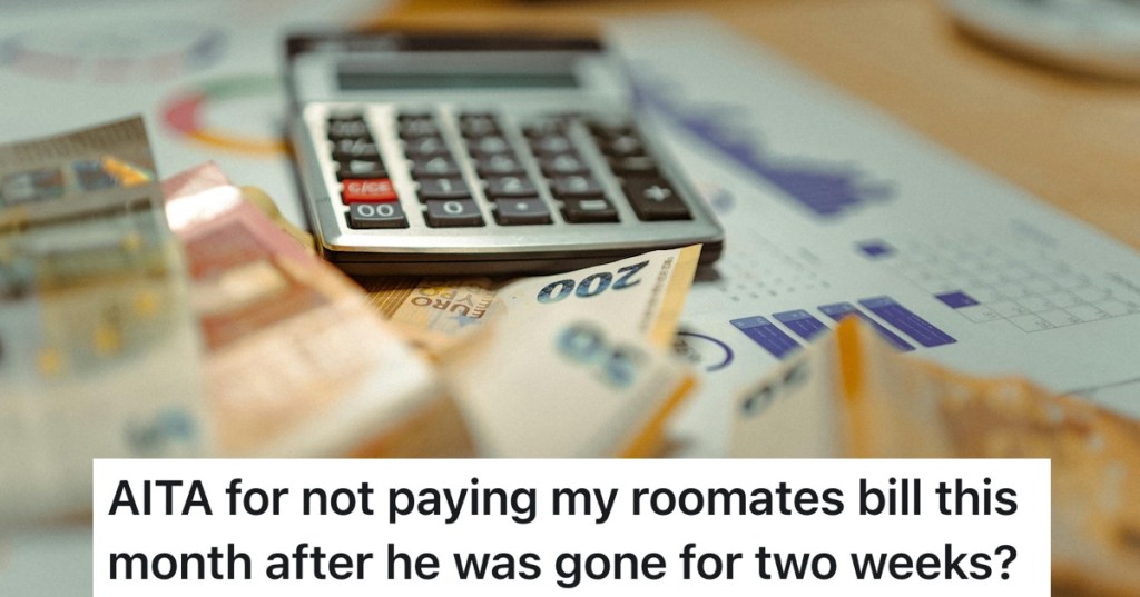 calculator and money to calculate rent bill