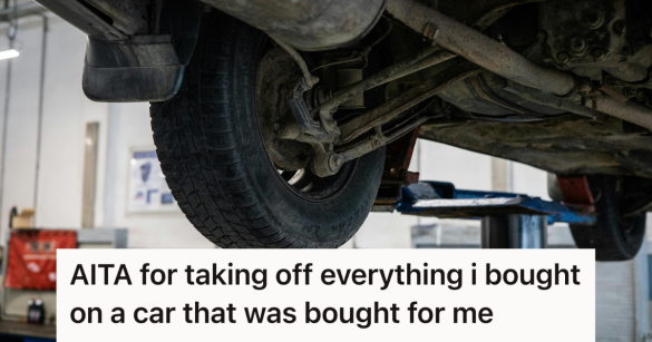 car in an auto repairs shop