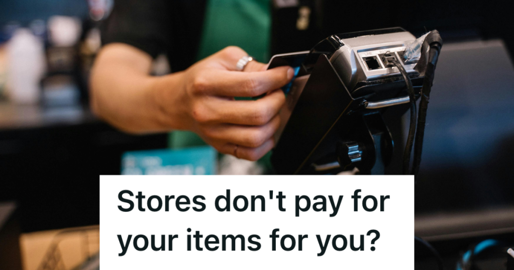 cashier swiping a credit card