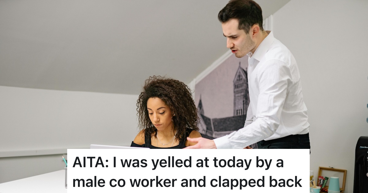 male coworker angry at female coworker