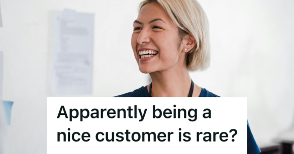 customer service employee smiling