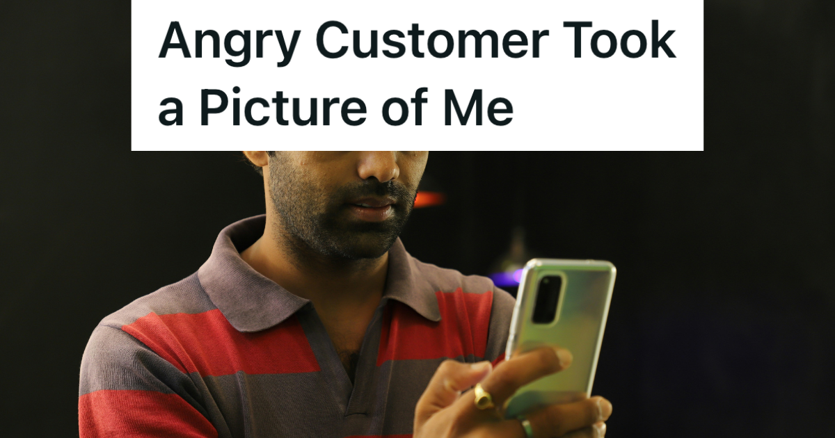 customer taking a photo on their smartphone