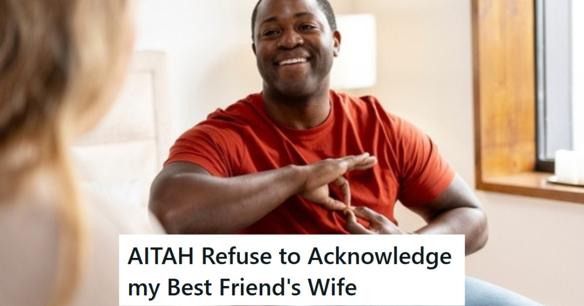 Deaf man using sign language