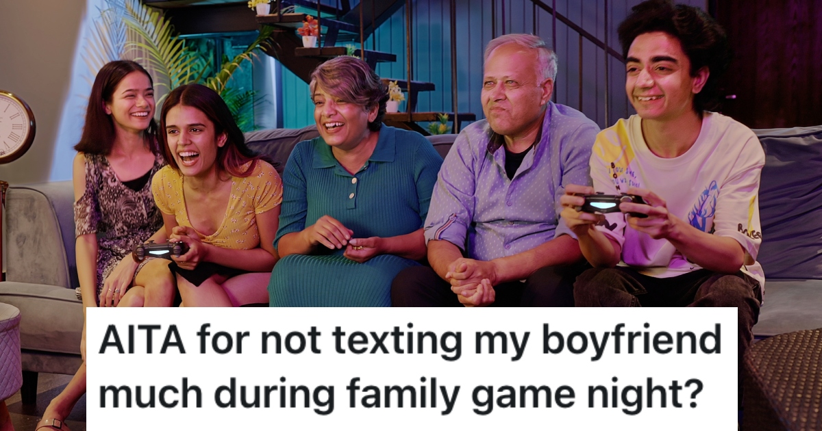 family playing video games