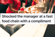 Grateful Customer Complimented A Fast Food Manager After A Great Meal, So The Typically Mistreated Staff Were Left Smiling In Disbelief