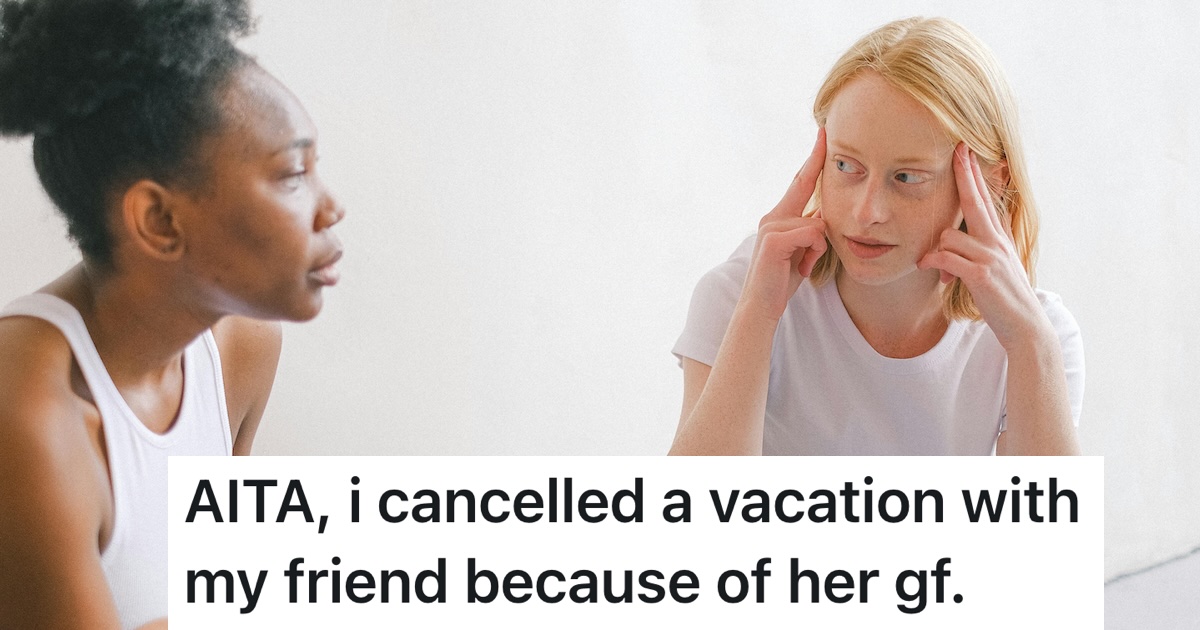 two women/girls arguing/looking annoyed with each other