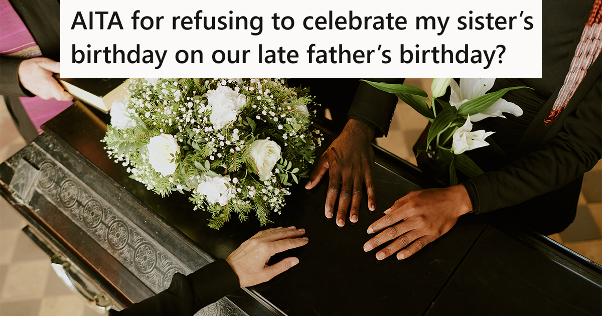 three people lay their hands on a casket at a funeral