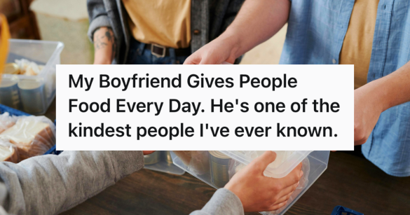 giving food at a food bank