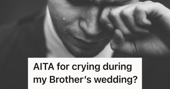 groomsman crying a tear