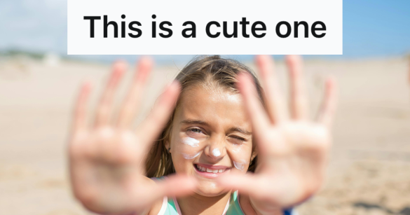 little girl wearing sunscreen