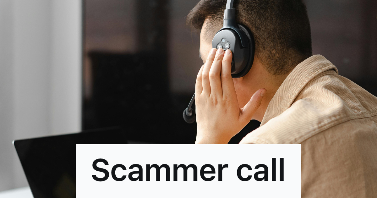 man talking on his headset