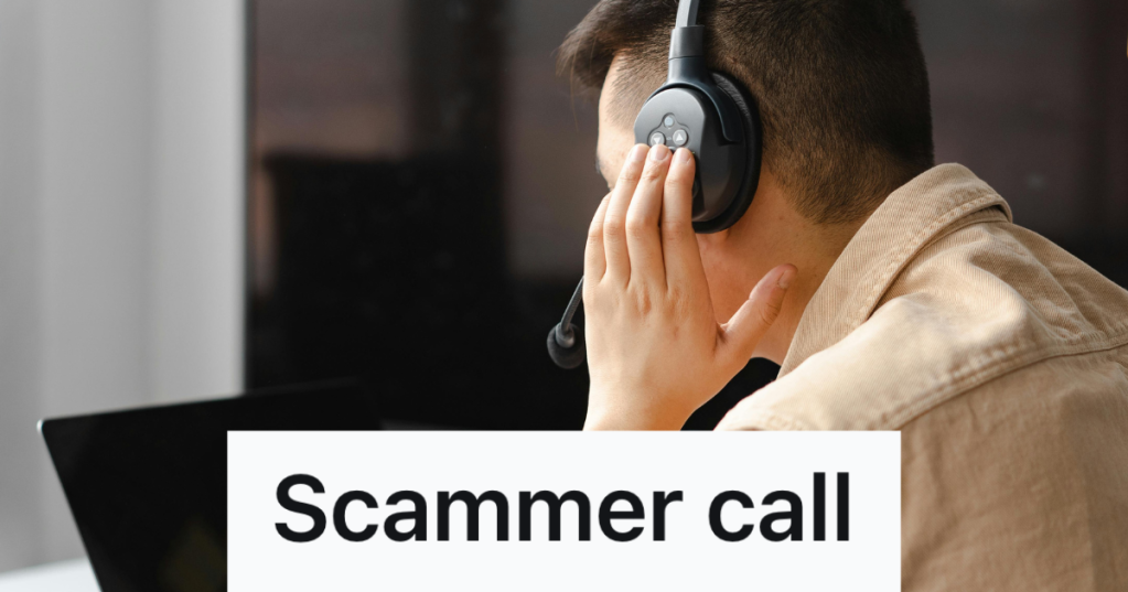 man talking on his headset