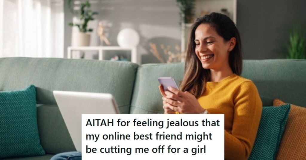 Woman chatting with online friend