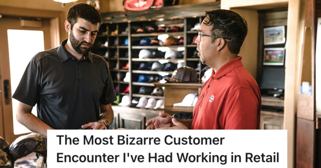 man helping a female customer