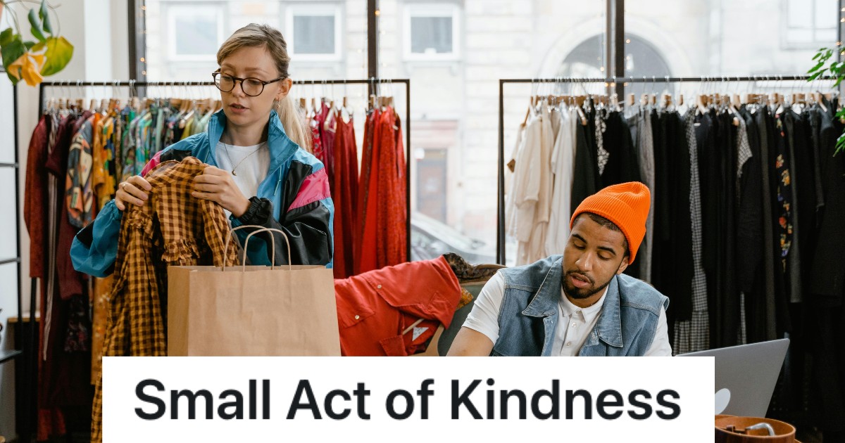 woman shopping at clothing store
