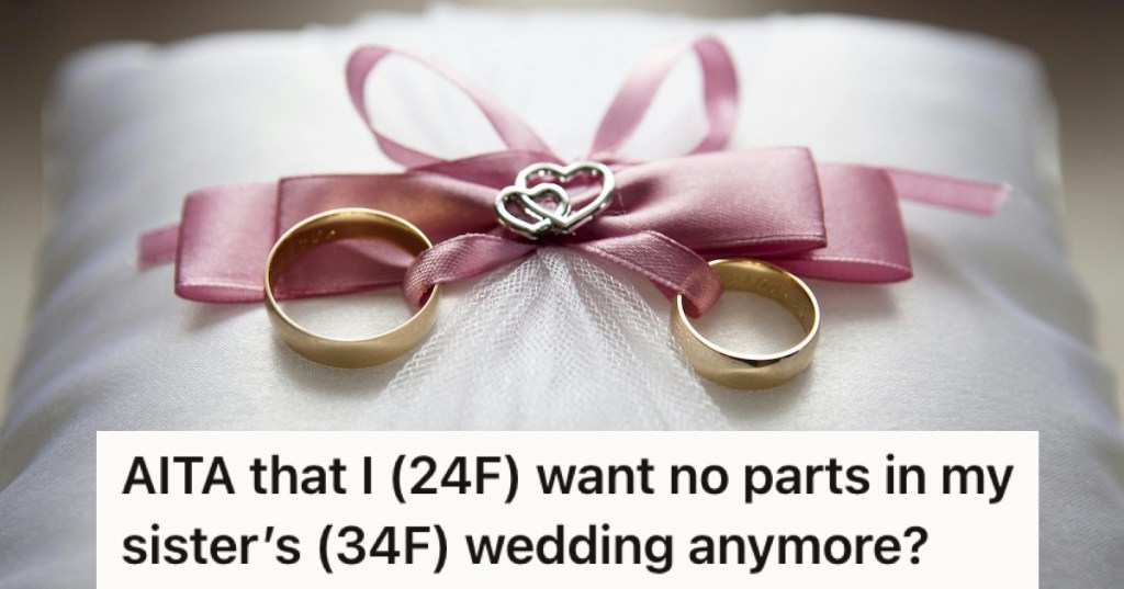 A pillow with two wedding rings